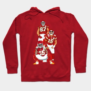 Chiefs : Patrick mahomes 15 x Travis KELCE 87 x Chris Jones 95 Hoodie Hoodie